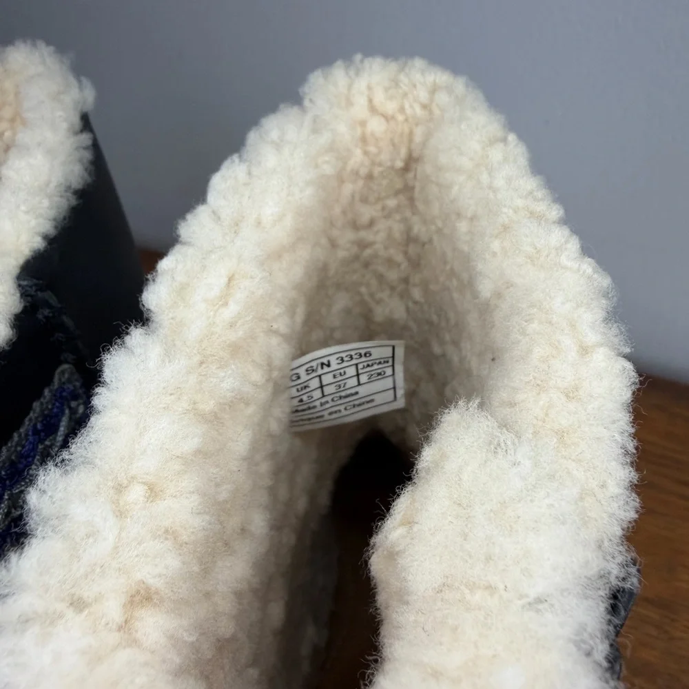 UGG Boots Size 6 • Lillie Snow Boots Black Leather Round Toe Comfort Ankle Top.